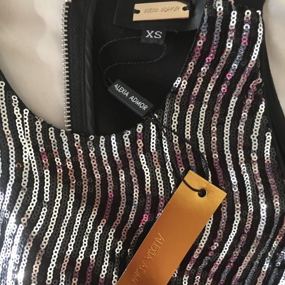 Alexia Admor Sequin Embroidered Mini Dress Sleeveless Cocktail Party ,SizeXS,NEW - Picture 5 of 11